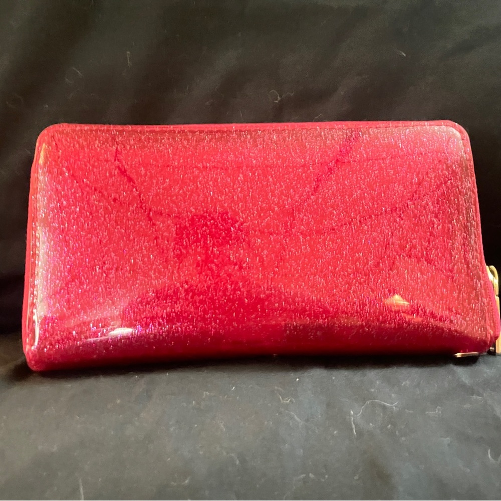 hot pink glitter jelly zipper wallet